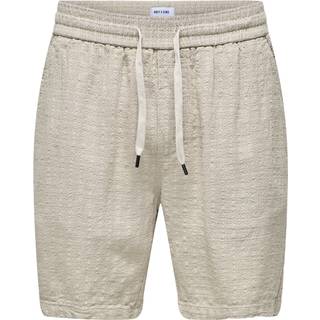ONLY & SONS Tel Latham Linen Shorts Silver Lining