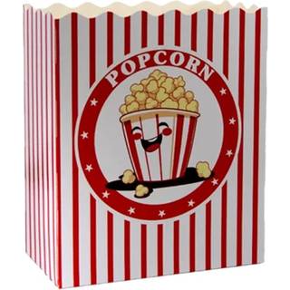 10 stk. Popcornbægre Retro rød/hvid 4,3L – Perfekte til events og filmhygge