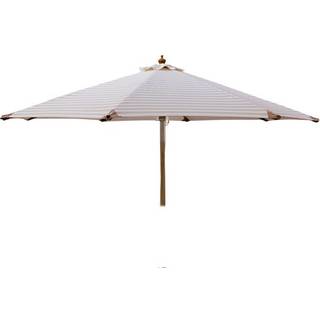 Signe Parasol Ø 3 meter - 2-delt - Hvid/Beige stribet
