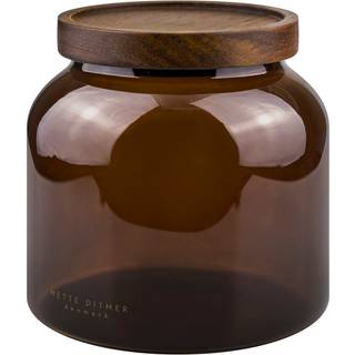 Mette Ditmer Luna krukke Med Låg 13 Cm - Opbevaringskrukker & Låg Glas Brun - LUNJAS01
