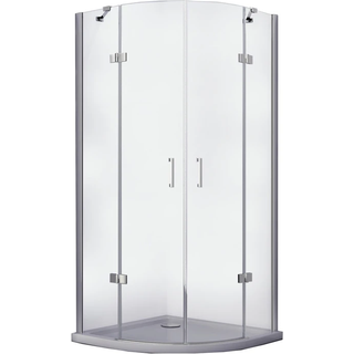 Duschhörn med Duschkar Ondra 8 mm 90x90 cm Rund Krom Blank