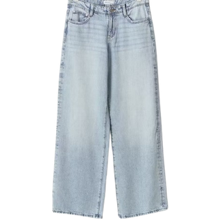 Gina Tricot-Low wide jeans-Low waist jeans-Blåt-38-Dame