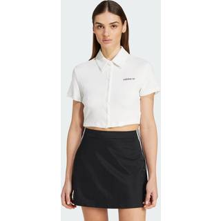 adidas Originals Towel Cropped Polo Shirt, White - L