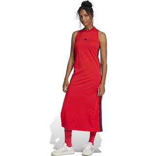 Essentials 3-Stripes Long Racerback kjole - Pure Ruby / Black