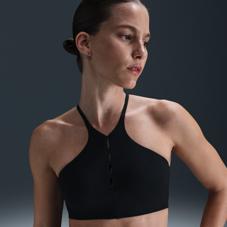Nike One Keyhole-sports-bh med høj hals, indlæg og let støtte til kvinder - sort - XL