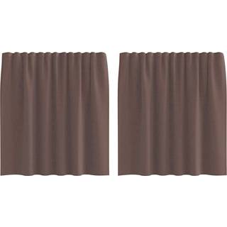 Voile-Gardiner Med Øskner Brun - med løbegang / 140 x 140 cm