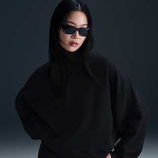 Oversized Nike 24.7 ImpossiblySoft Dri-FIT-trøje med 1/2 lynlås til kvinder - sort - XL (EU 48-50)