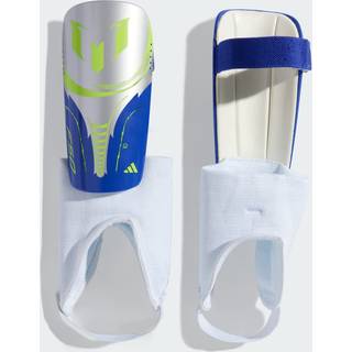 Messi Match Kids benskinner - Silver Metallic / Lucid Blue / Solar Yellow