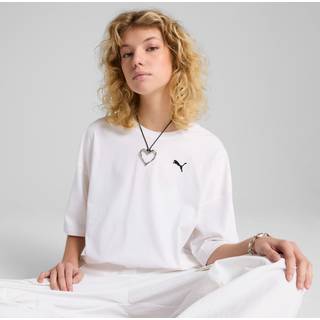 Women&#39;s Puma WARDROBE Essentials Oversized Short T-Shirt, White, Size S, Clothing - White - S