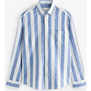GANT Cotton/Linen Wide Striped Shirt Rich Blue