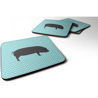 """" Caroline's Treasures Devon Large Black Pig Blue Check Dekorative Coasters 3.5 multicolor """"