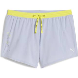 Women&#39;s Puma RUN Knit 3&#34; Split Shorts, Blue, Size L, Sports - Cool Weather - L