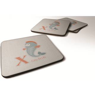 """" Caroline's Treasures Alphabet X for Xray Fish Foam Coaster Set på 4 3,5 multicolor """"