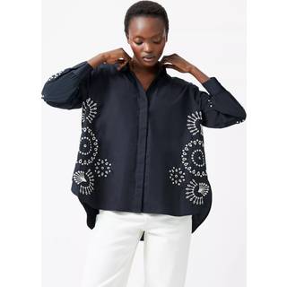French Connection French Connection Black Cambria 100% Cotton Embroidered Top