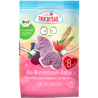 FruchtBar Økologiske kiks med spelt, æble og blåbær 209.50 DKK/1 kg