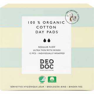 DeoDoc 103 % Organic Cotton Day pads 12 stk