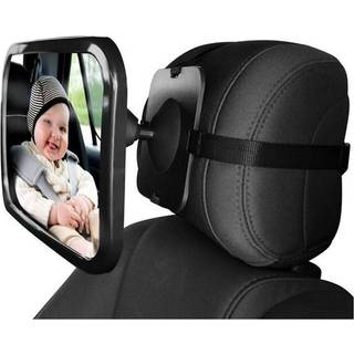 Zogeez XL Baby Bil Mirror Safety Car Seat Mirror til bageste modv?dning med bred krystalklar udsigt Passer p? nakkest?tten knustfast fuldt samlet
