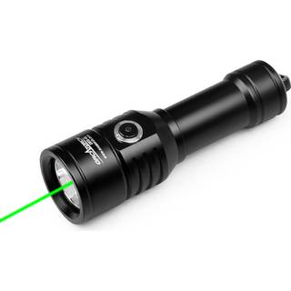 OrcaTorch Dykkerlygte + grøn laserpointer D570-GL 1500 Lumen grøn