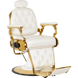 Gabbiano Barber Chair Francesco Gold White