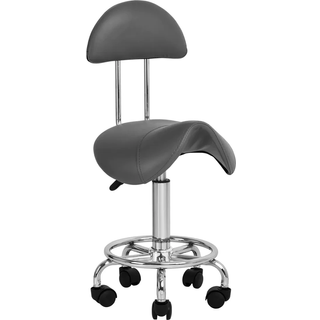 Billig sadelstol grå 6001 med ryglæn