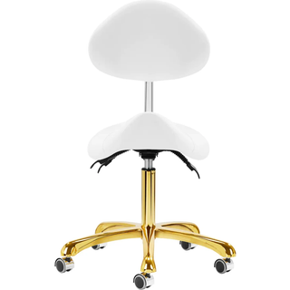 Sadelstol Giovani med ryglæn – ergonomisk og justerbar model Hvidguld
