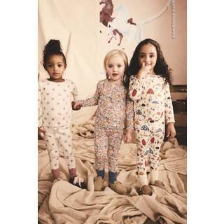 Next Cath Kidston Navy Floral Long Sleeve Ribbed T-Shirts 3 Pack (3mths-7yrs)