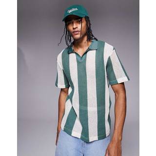 River Island Normal pasform Stribet Hæklet 100% Bomuld Polo-skjorterX-Large