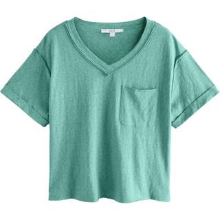 Next Oil Blue Oversized V-Neck Short Sleeve T-Shirt