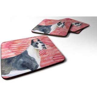 """" Caroline's Treasures Harlequin Dane Love Decorative Coasters multicolor """"