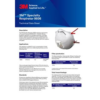 3M støvmaske, speciel, FFP3, med ventil, 9936