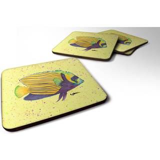 """" Caroline's Treasures 8528FC Tropical Fish Foam Coasters (Sæt på 4) 3,5 """" ""H X 3,5"" """" W multicolor """"