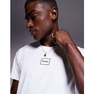 HUGO Herren T-Shirt weiß Baumwolle & Mix unifarben