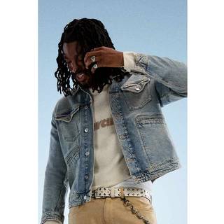 Isaac Distressed Relaxed Trucker Jacket