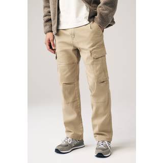 Next Stone Straight Fit Cotton Stretch Cargo Trousers