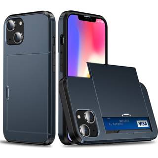 SKALO iPhone 15 Plus Armor Cover kortholder - Blå