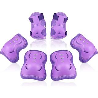 Børn/ungdoms knæpude albue puder beskytter beskyttelsesudstyr til rulleskøjter cykler BMX cykel skateboard inline skating scooter ridesport (lill