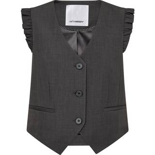Co Couture LianeCC Frill Tailor Vest 30274 Dark Grey