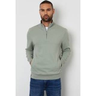 Threadbare Threadbare Sage Quarter Zip Neck Sweatshirt