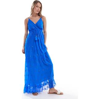 South Beach South Beach Blue Sequin Detail Cami V-Neck Maxi Dress