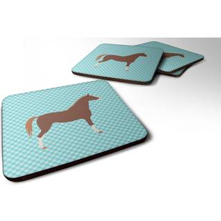 """" Caroline's Treasures Hannoverian Horse Blue Check Dekorative Coasters 3.5 """" ""Multicolor"" ""