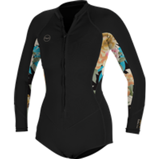 O'Neill Bahia 2/1mm Front Zip L/S Spring Våddragt - 06 - black/mikahfloral/black