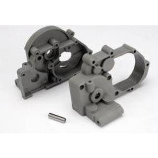Traxxas - TRX3691A - Gearbox halves (L&R) (grey) w/ idler gear shaft