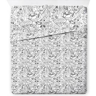 Jay Franco Marvel Deadpool Comic Sketch King Size Sheet Set - Super Soft 4 -stykker Sengetøjssæt - Mikrofiberark inkluderer reversible pudebetræk