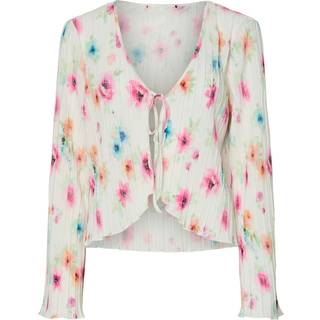 Pieces - Pcamber Ls Tie Top - Bluser og skjorter til kvinder - Bright White/blurry - XL
