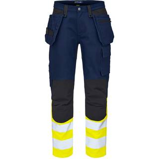 ProJob 6560 Buks Med Stretchpaneler, En Iso 20471 Klasse 1 - Navy blue/yellow - C62