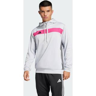 Tiro 25 Essentials Sweat hættetrøje - Clear Grey / Real Magenta - XS