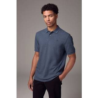 Next Denim Marl Regular Fit Short Sleeve Pique Polo Shirt