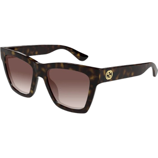 Gucci Kvinde GG1714S 002 Solbriller Injiceret Havana Brun Cat Eye