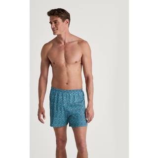 Calida Prints Cotton Boxer Shorts - Turquoise/Blue - X-Large