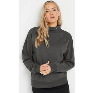 Lts Tall Charcoal Grey High Zip Neck Sweatshirt Size 8